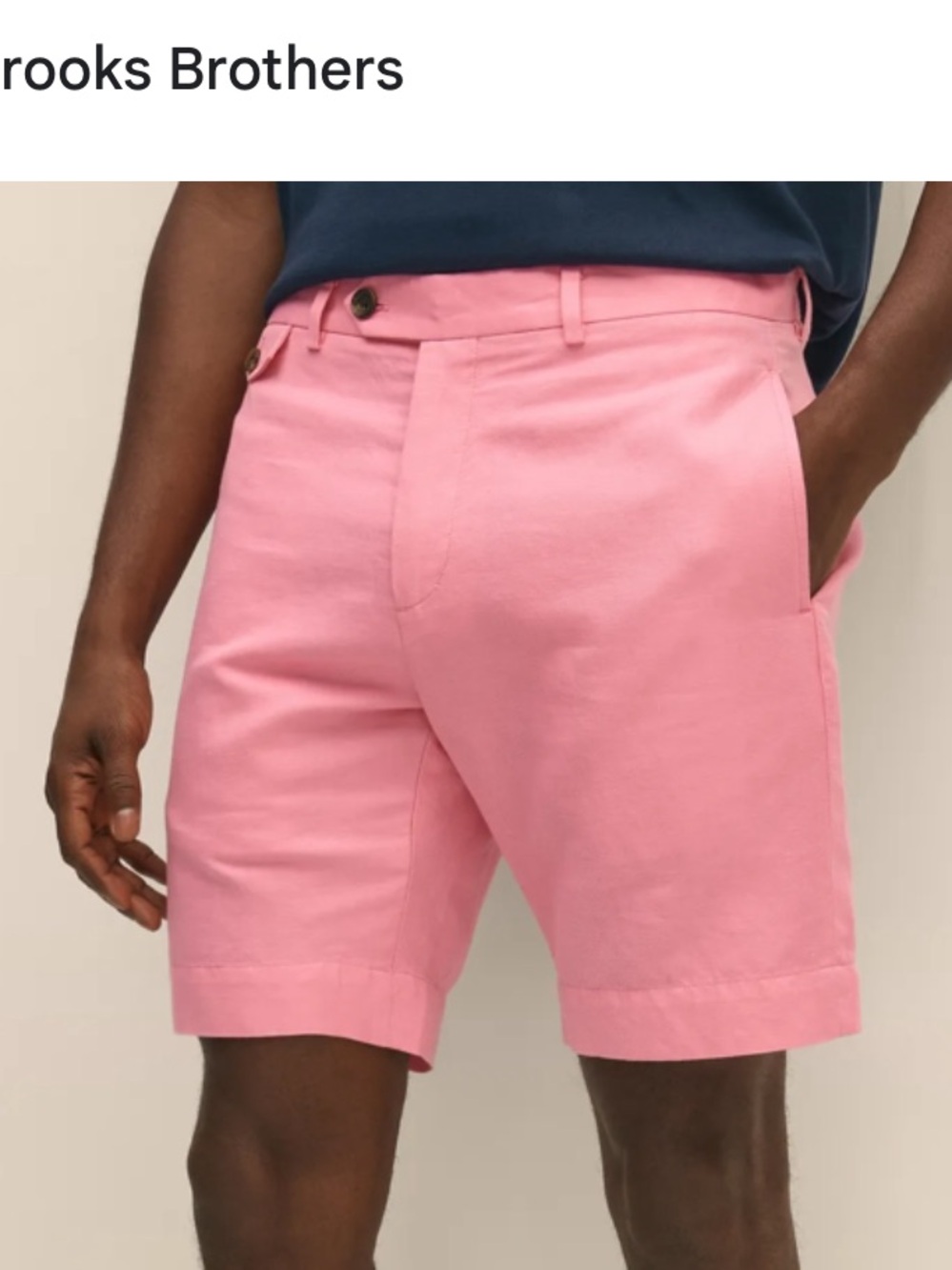 Brooks Brothers Men's Pink 9" Inseam Linen Cotton Summer Outdoor Shorts sz 40